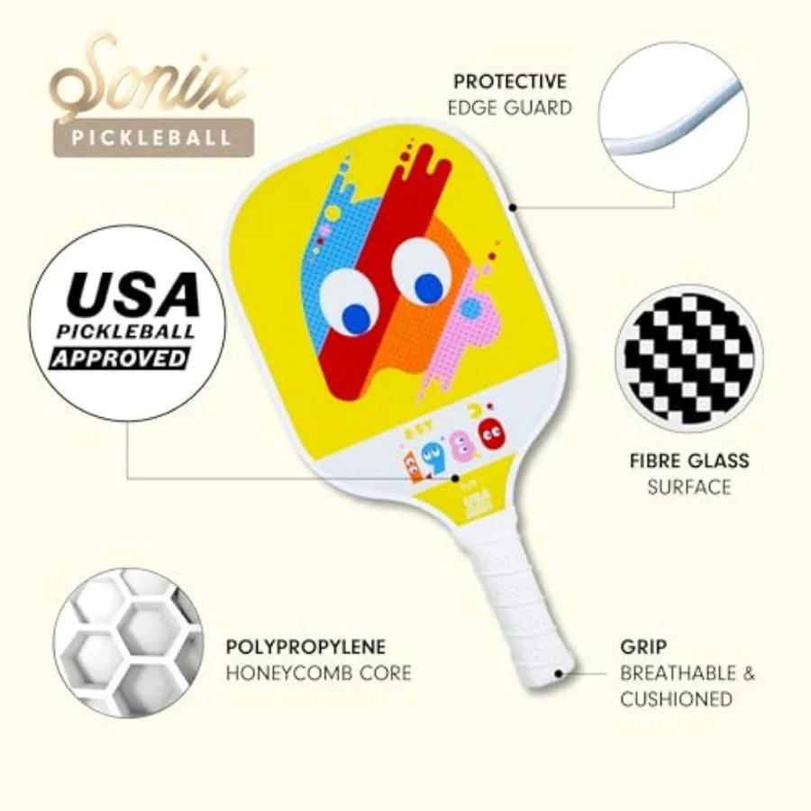 Pickleball Paddles Set of 2 USAPA Approved Fiberglass Surface, Honeycomb Core Mixed 2-Pack Paddles