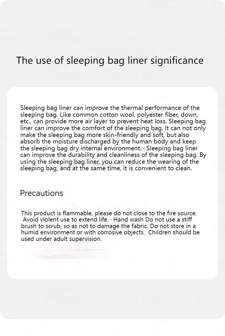 Ultralight Sleeping Bag Liner Soft Stretch Envelope For Camping Travel