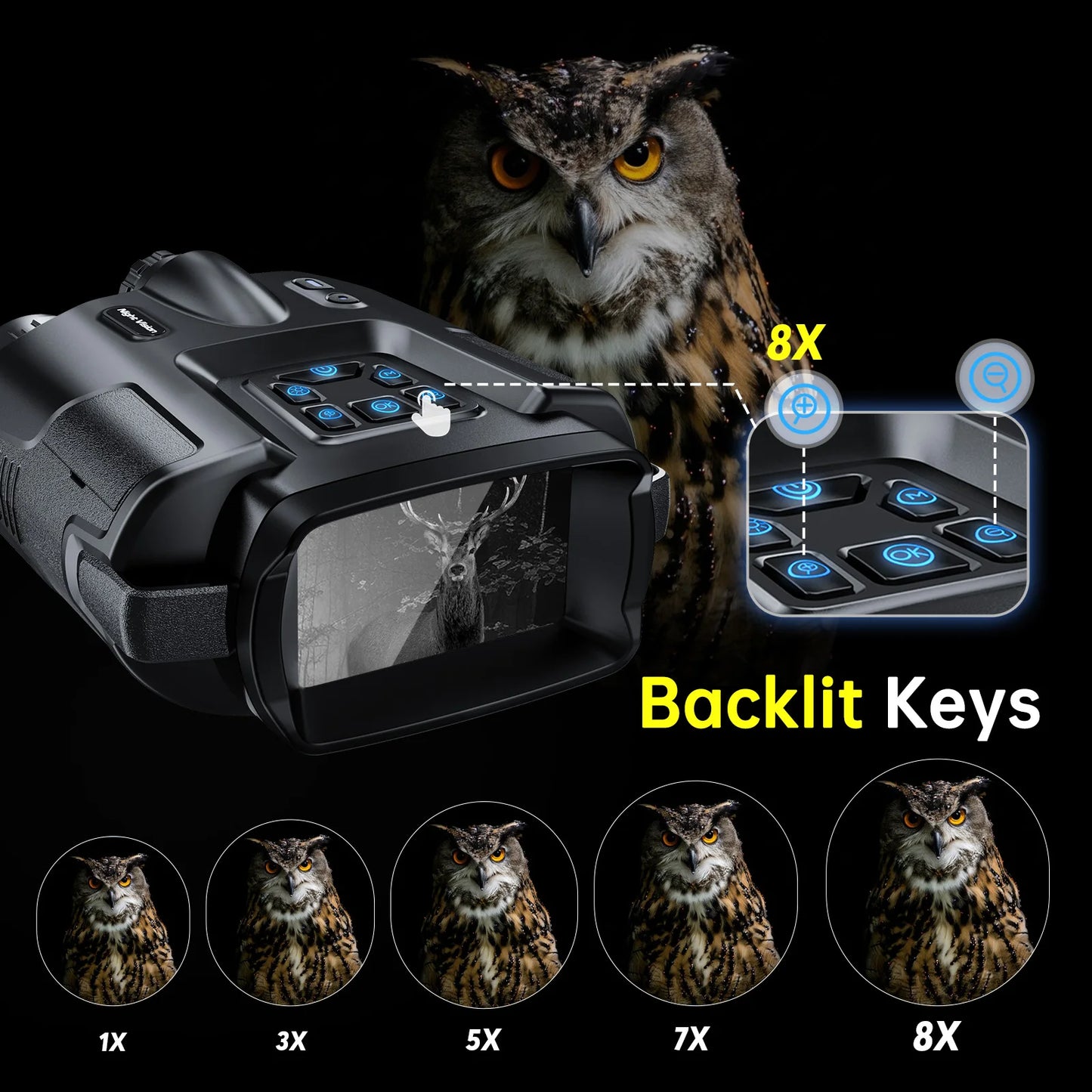 DIYIMIN Night Vision Binoculars 4K Infrared 8X Zoom Goggles