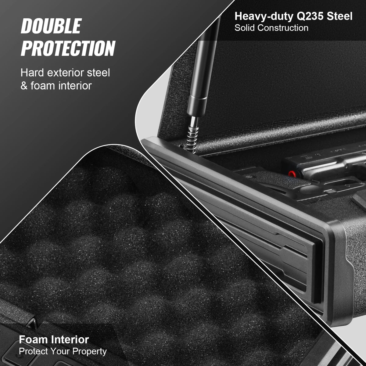 SucceBuy Biometric Pistol Safe with Quick Access and Silent Mode