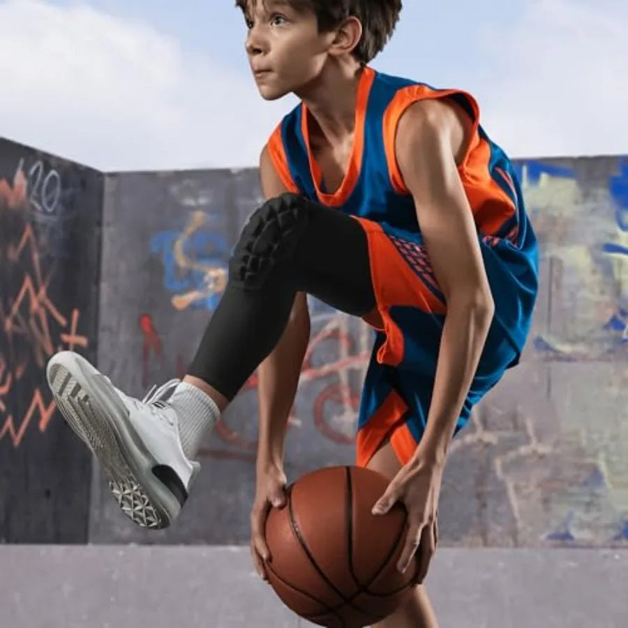 Knee Pads Compression Leg Sleeve Wrestling Volleyball Football Knee Pads, Knee Compression Sleeve for Youth Adult, pair of Knee