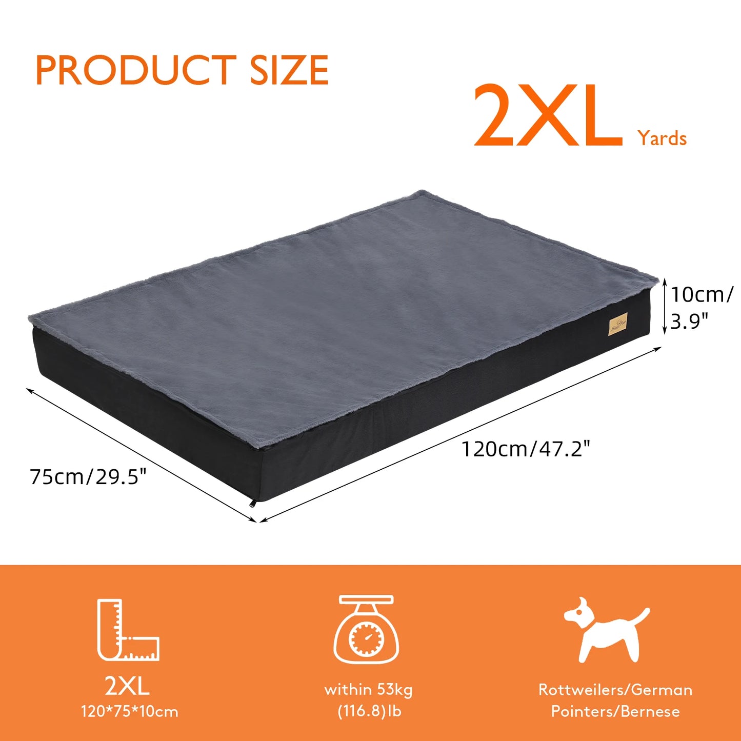Dog Memory Foam Orthopedic Bed With Washable Waterproof Cover