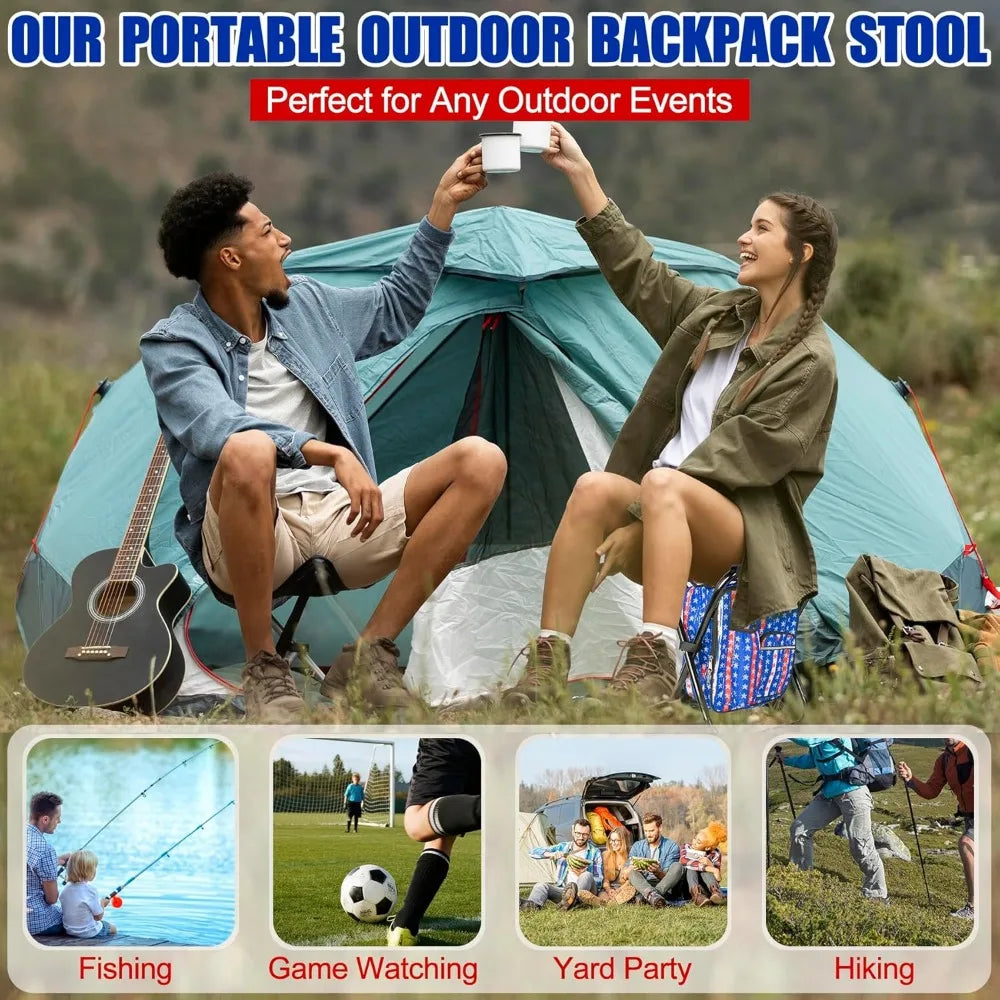 NBVCX Folding Cooler Backpack Stool For Camping And Hunting