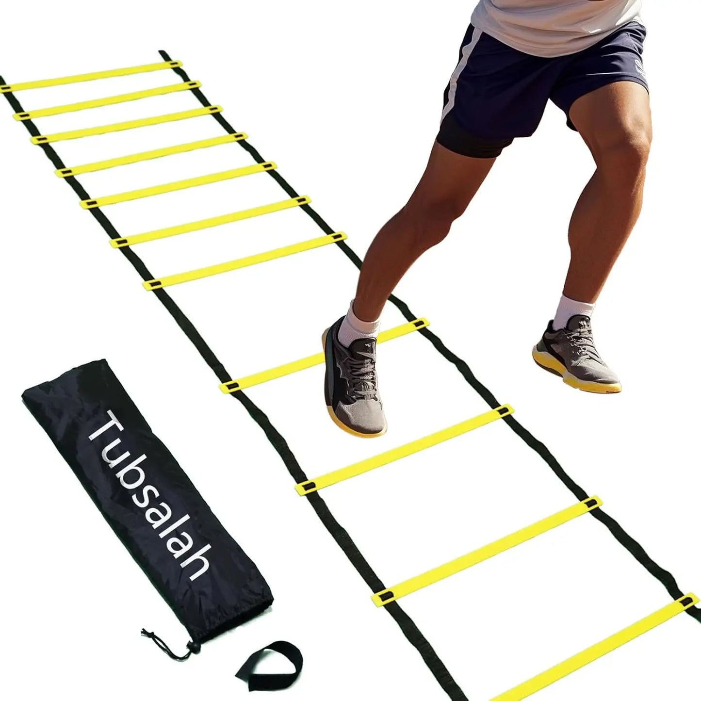 20ft Adjustable Agility Ladder with Carry Bag Training Equipment for Footwork Drills | Football Training Equipment & Speed Ladde