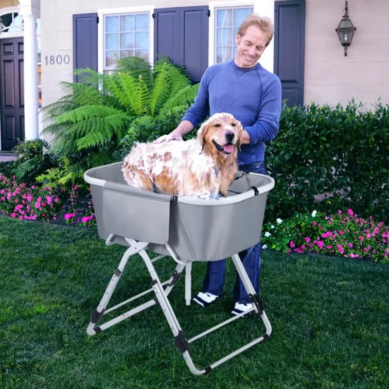Foldable Elevated Dog Bath Tubs for Grooming and Bathing Station