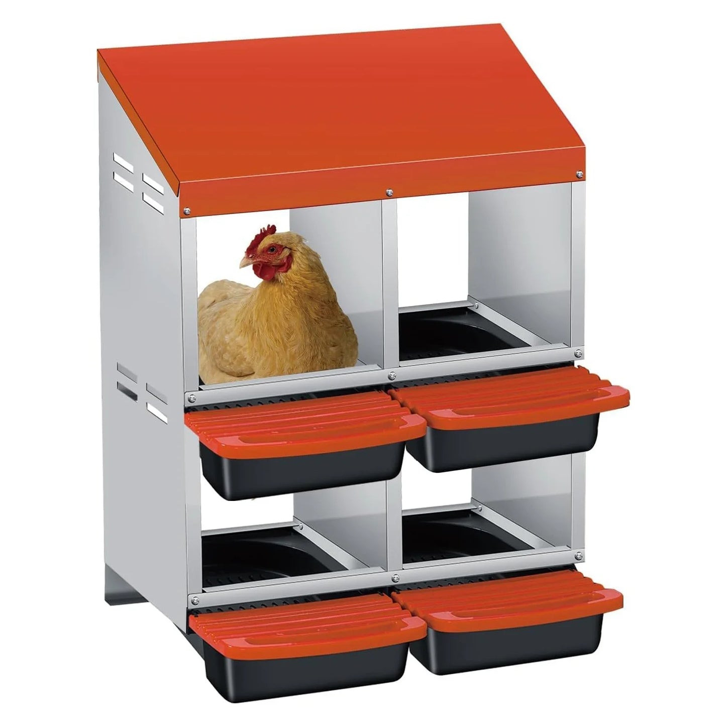 TWISTER.CK Metal Chicken Nesting Box With Automatic Roll Out Egg Collection