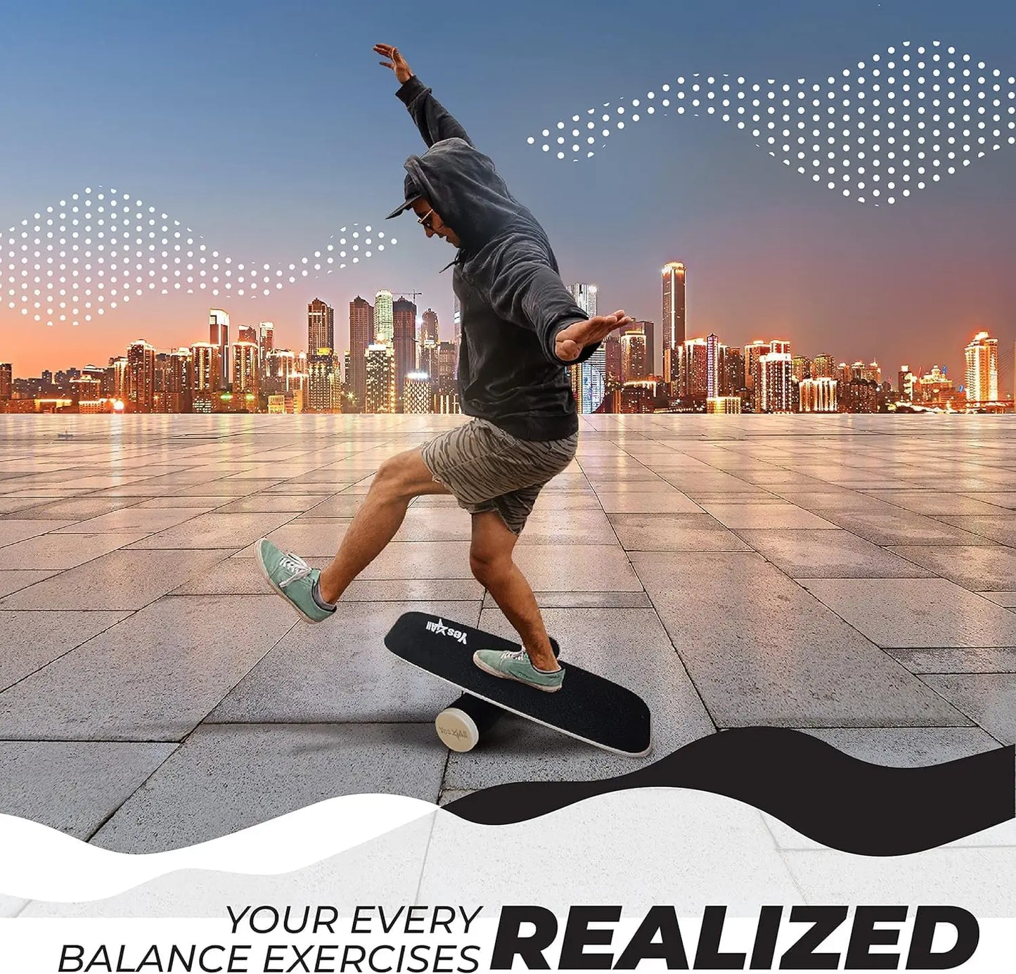 Ytyin Adjustable Balance Board With Stoppers For Core Fitness