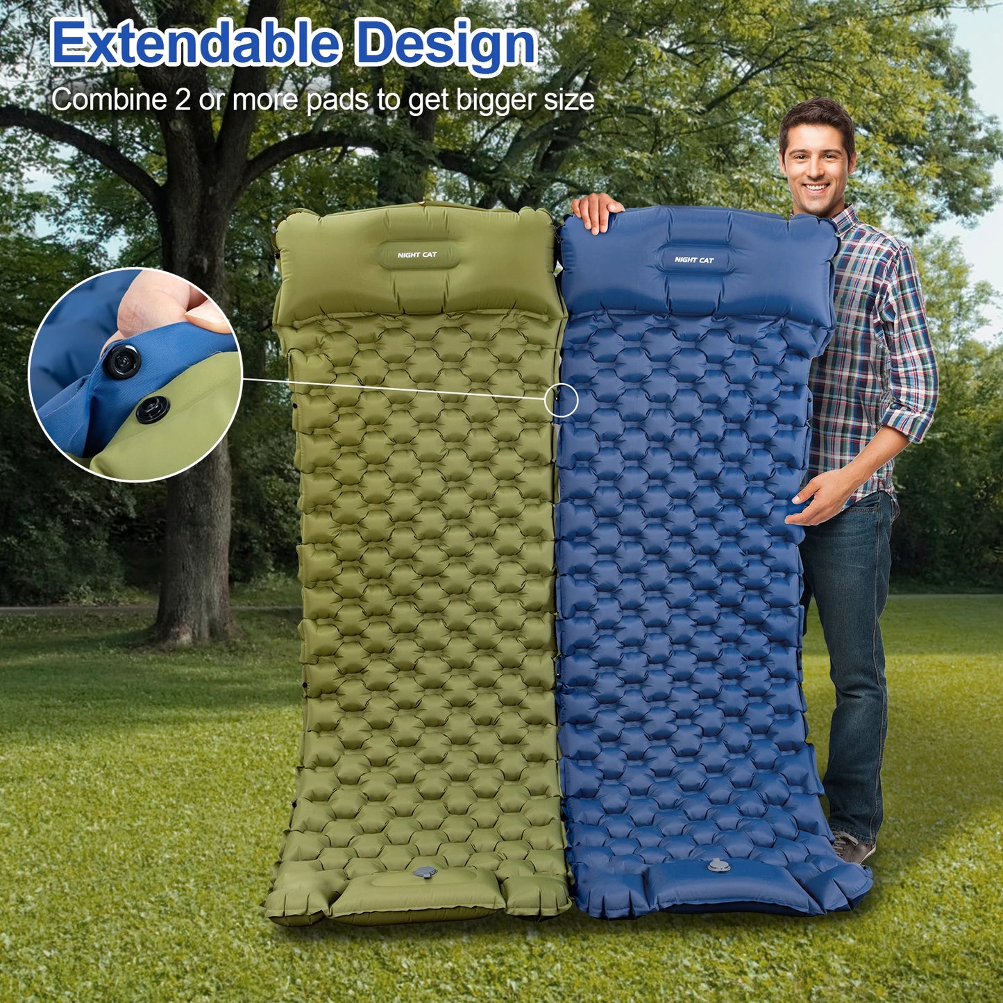 Ultralight Waterproof Air Mattress With Pillow Insulated Outdoor Pad TPU