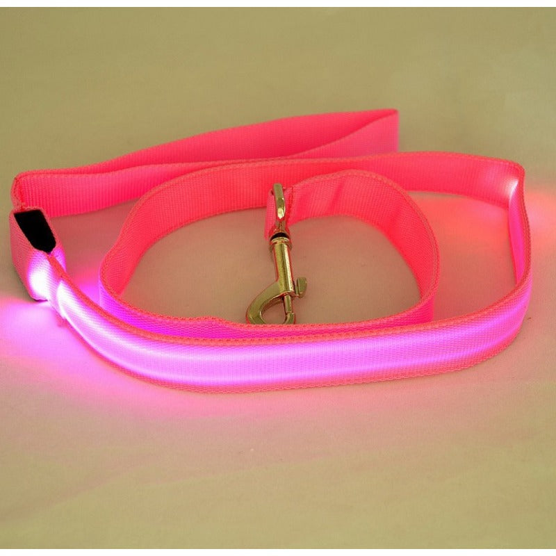 LED Glowing Dog Leash With Flashing Lights For Night Safety