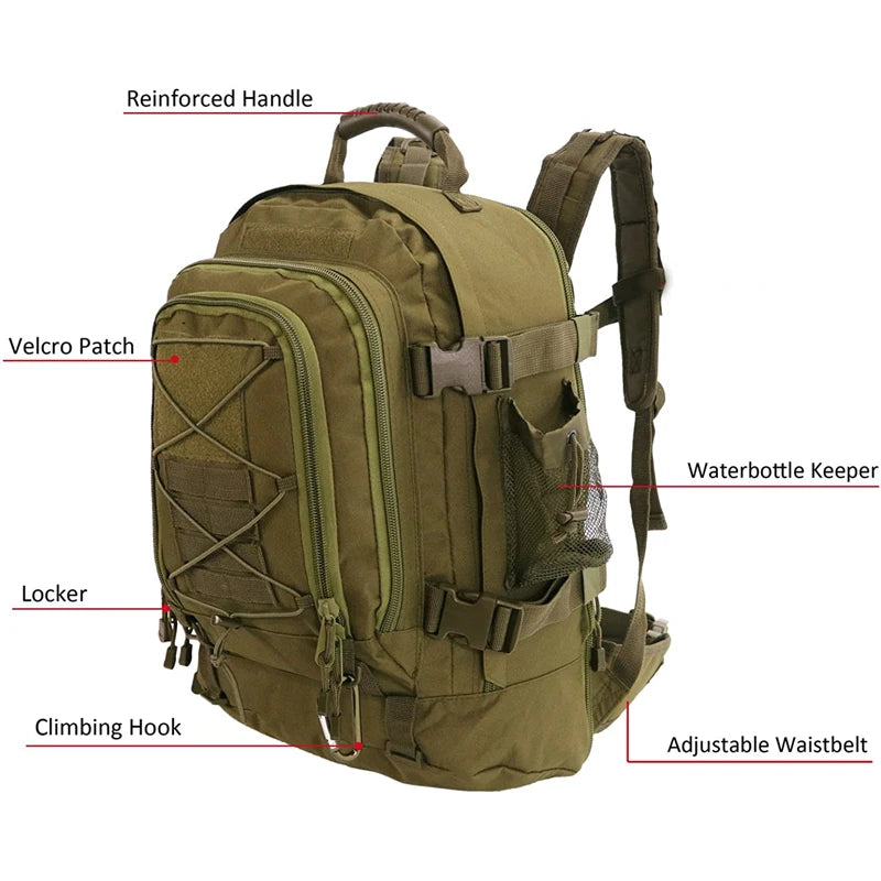 LQARMY Tactical Backpack For Outdoor Hiking And Travel