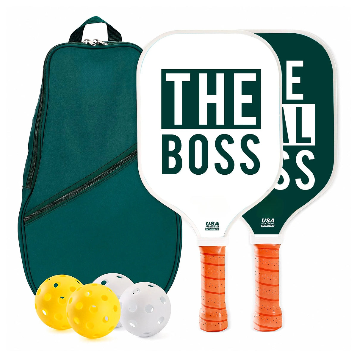 Set of 2 Fiberglass Pickleball Paddles With 4 Indoor Outdoor Pickleball Balls And Portable Travel Carry Bag Lightweight Durable Rackets For Beginners Men Women Indoor Court Backyard Outdoor Sports Training Game
