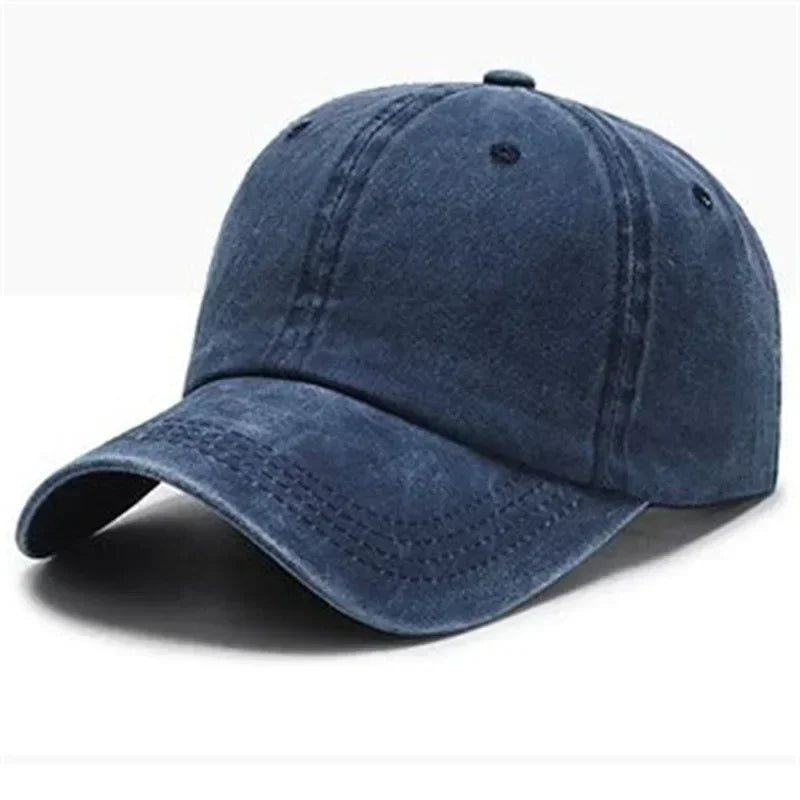 Arthmix Solid Washed Denim Baseball Cap Unisex Cotton Sunshade Hat