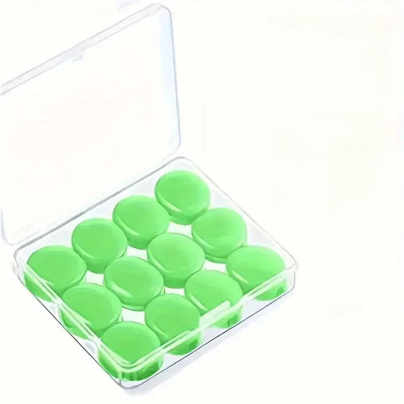 12 Pieces Silicone Reusable Sleep Ear Plugs - For Concerts, Swimming, Shooting, Snoring, Airplanes