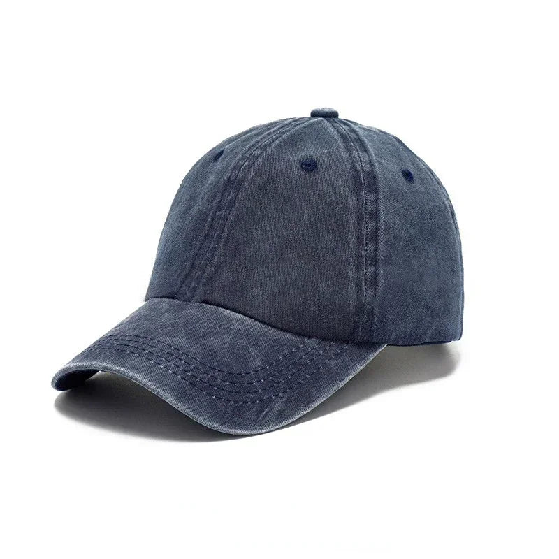 Arthmix Solid Washed Denim Baseball Cap Unisex Cotton Sunshade Hat