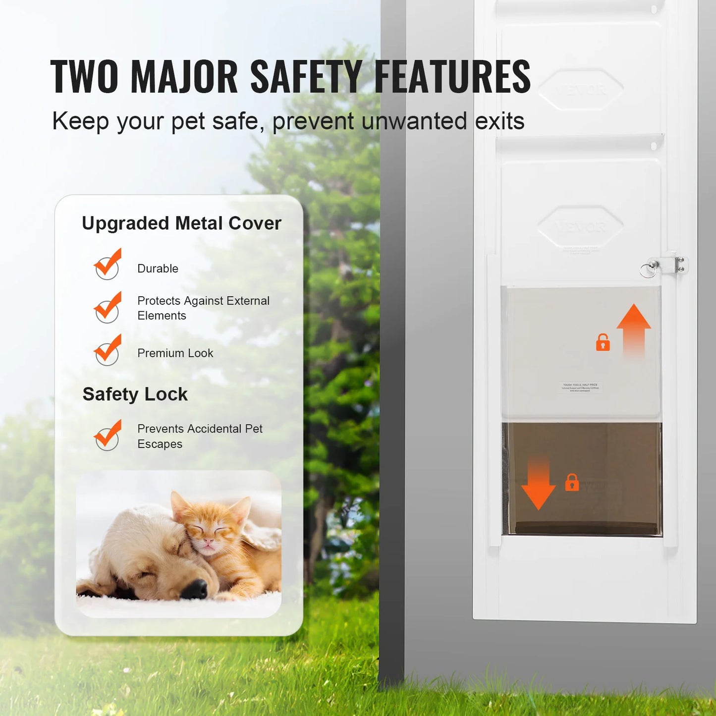Dog Door For Sliding Glass Door Aluminum Frame Durable Pet