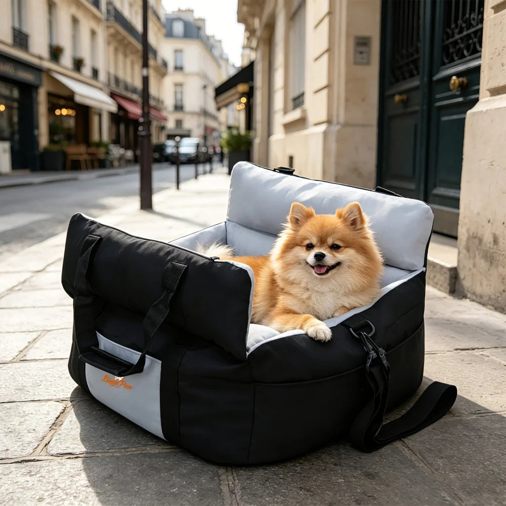 BORWART Portable Dog Car Seat Booster With Safety Belt