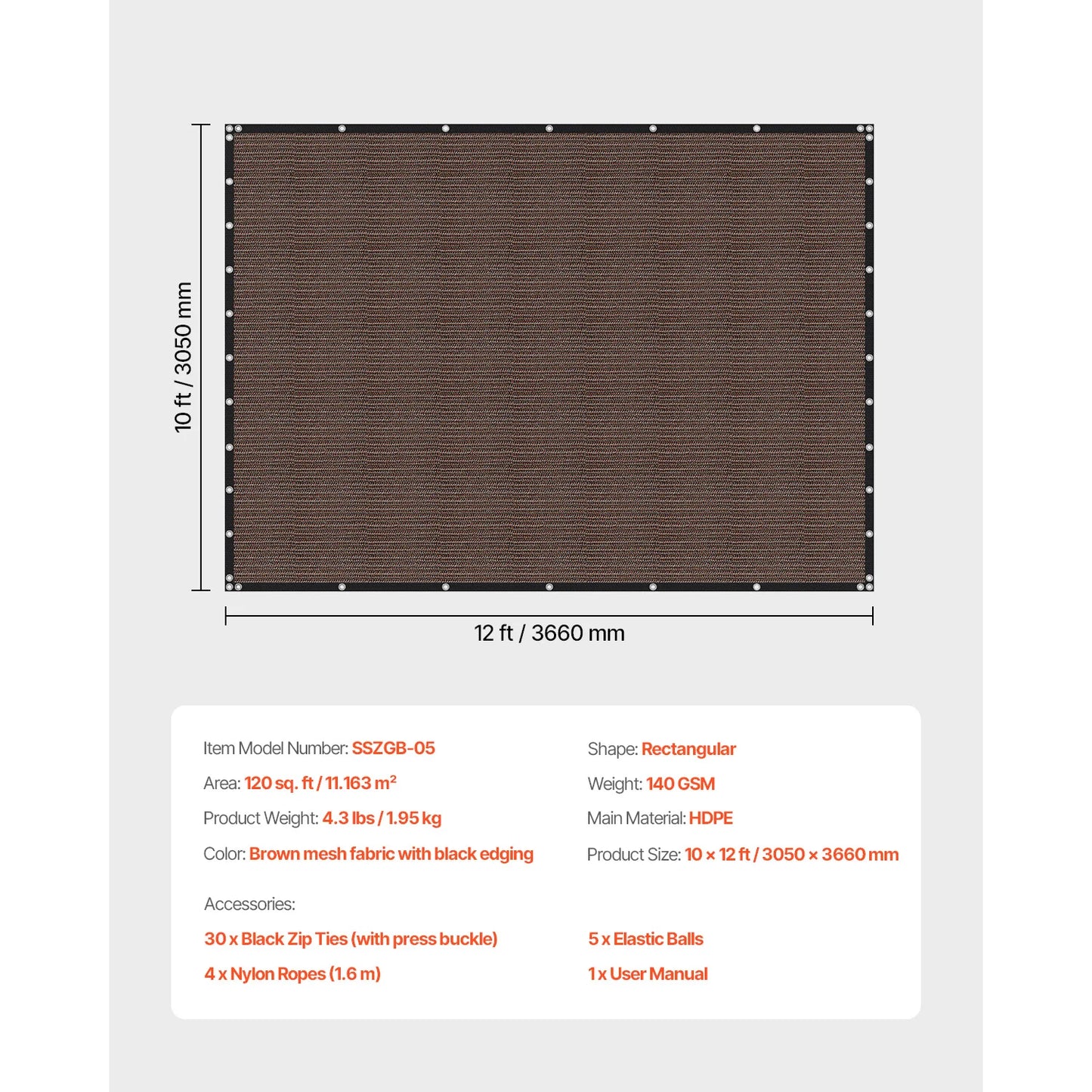 SucceBuy Durable HDPE Sun Shade Cloth Netting For Gardens