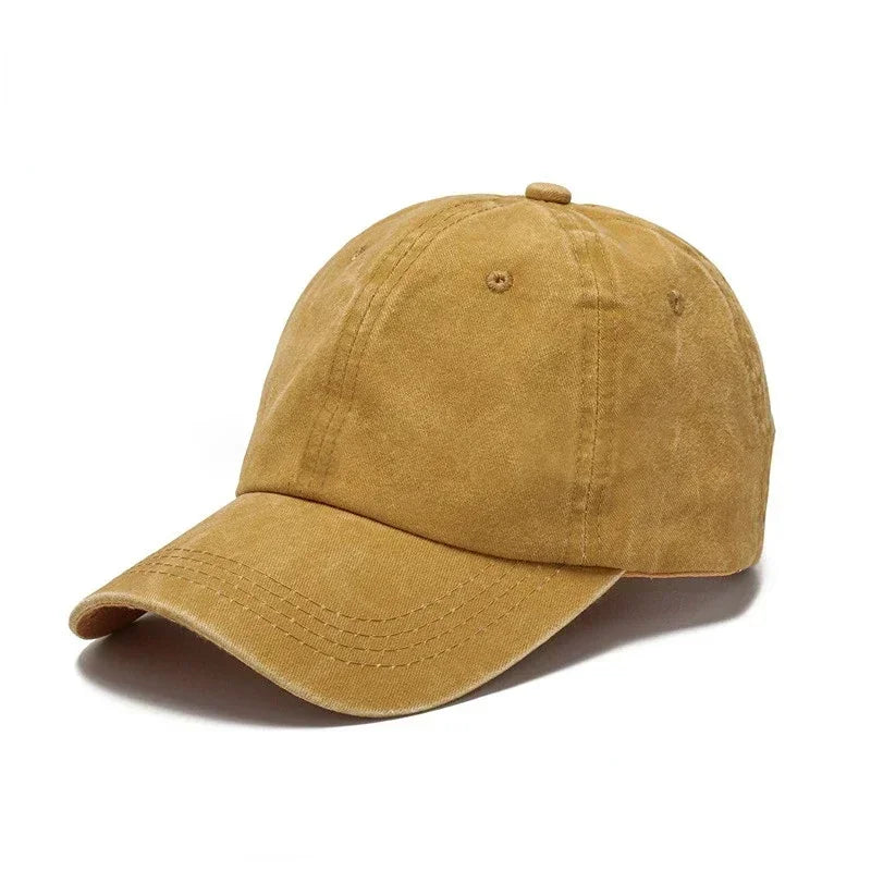 Arthmix Solid Washed Denim Baseball Cap Unisex Cotton Sunshade Hat
