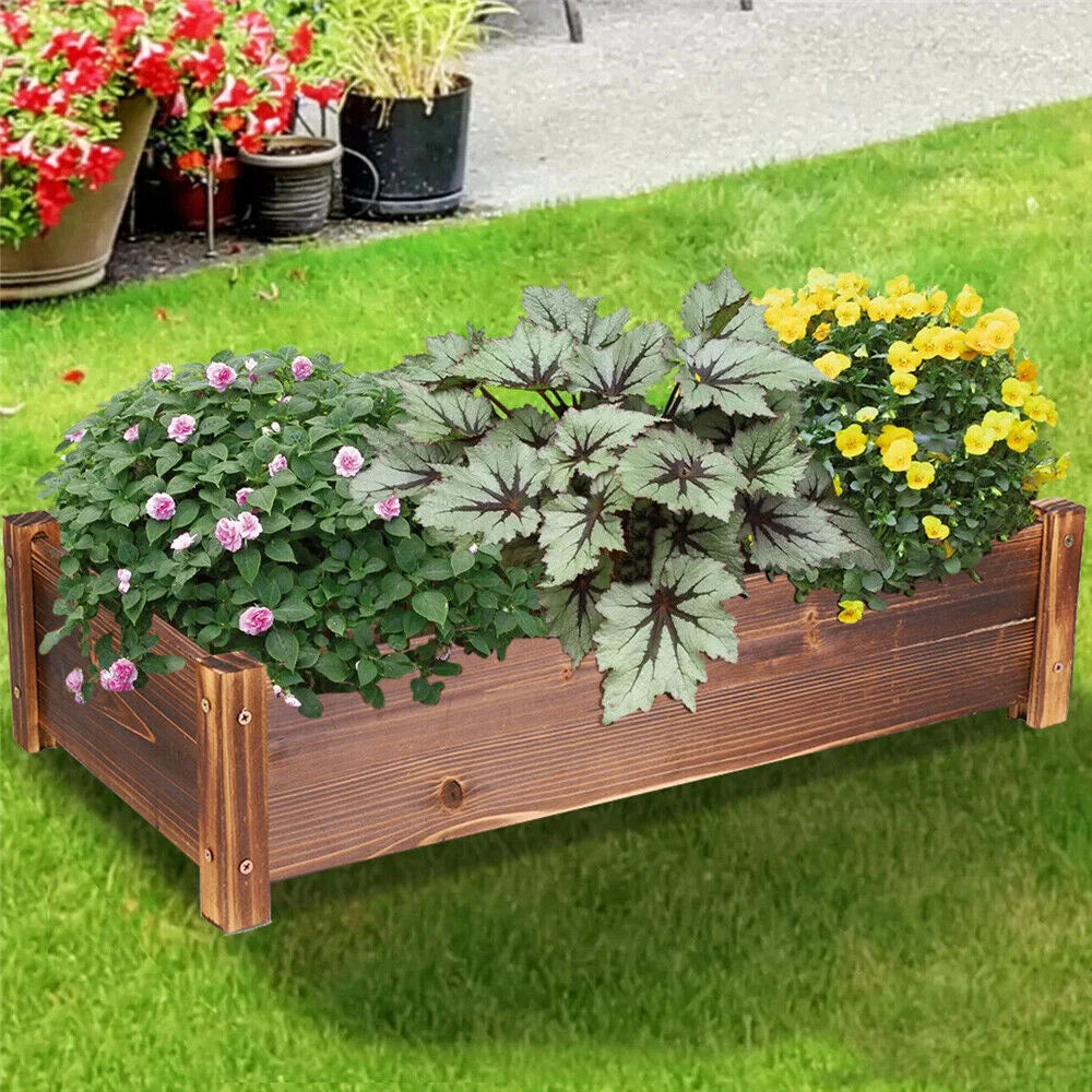 Pine Wood Garden Planter Box Raised Bed for Outdoor and Indoor Plants
