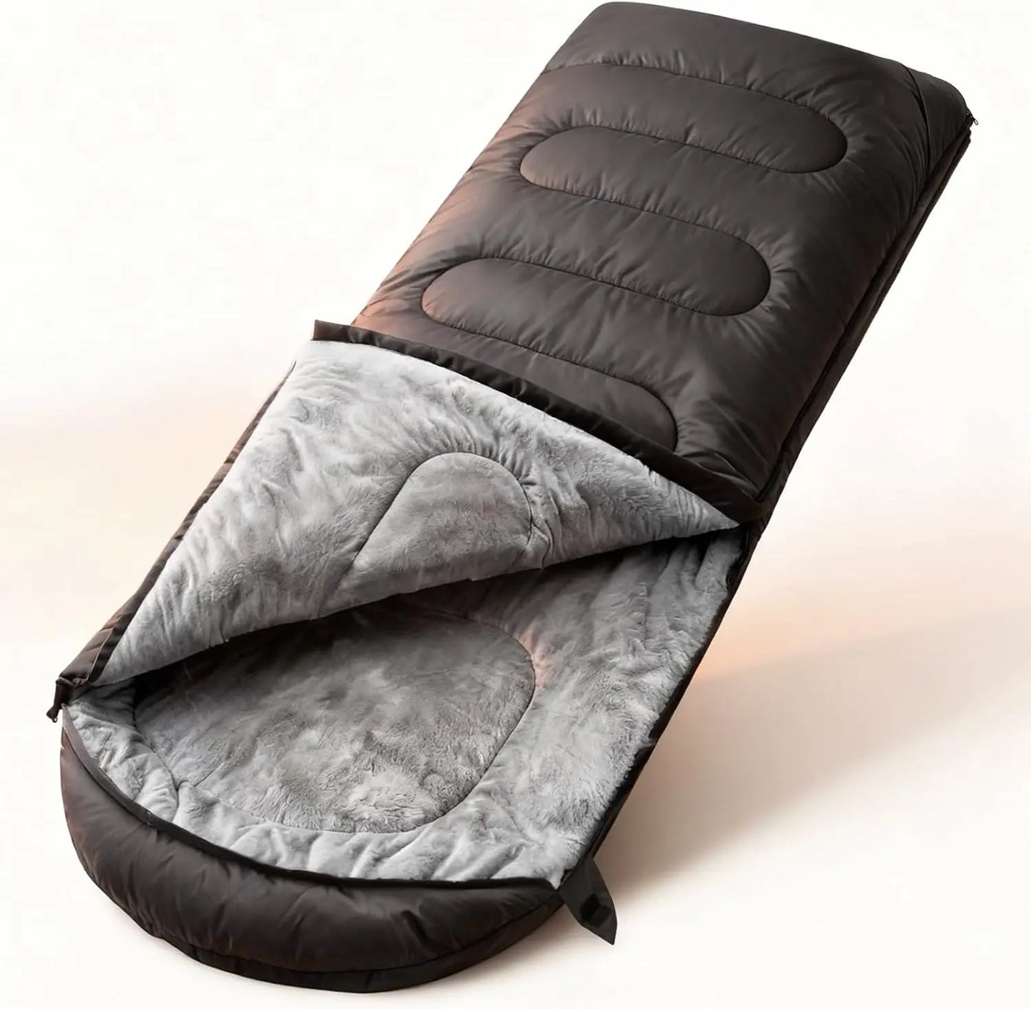 YTYIN Adult Cold Weather Down Sleeping Bag Plush Fleece Lining