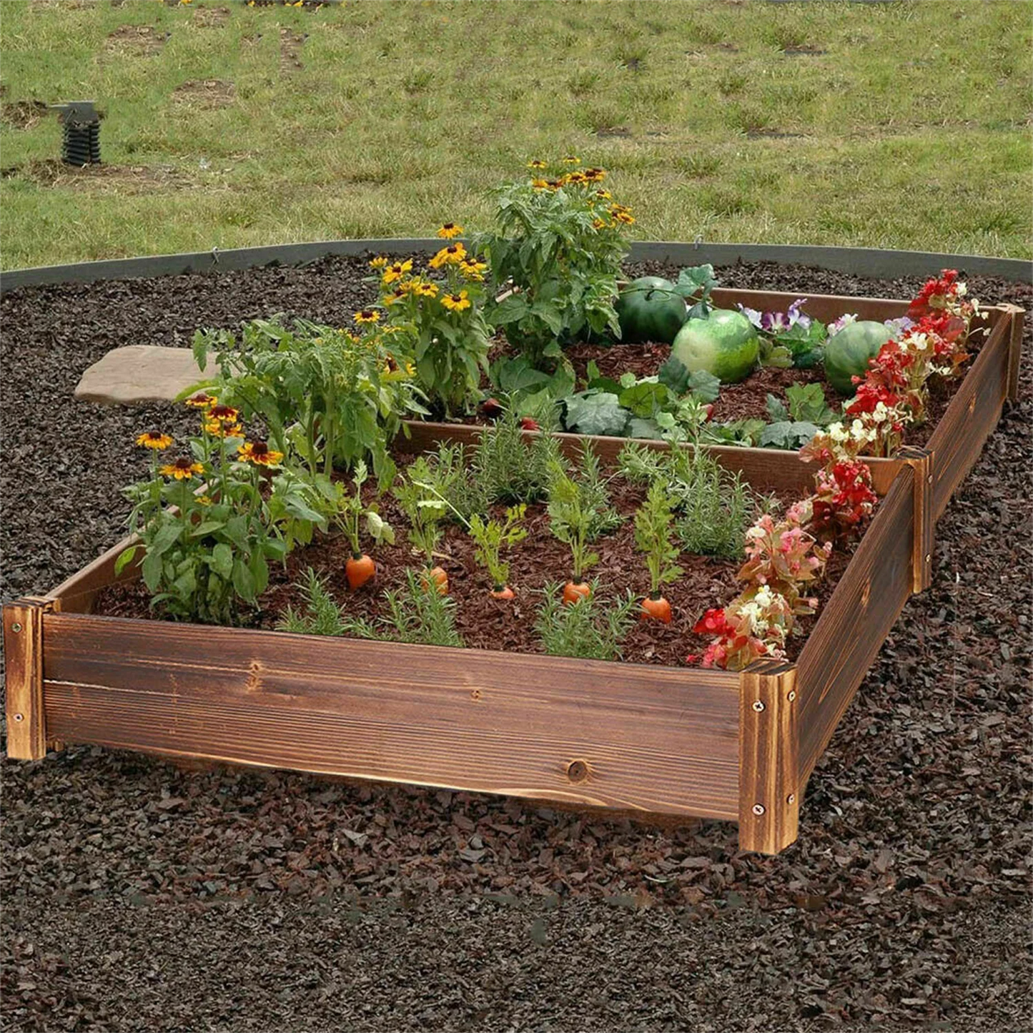 Pine Wood Garden Planter Box Raised Bed for Outdoor and Indoor Plants