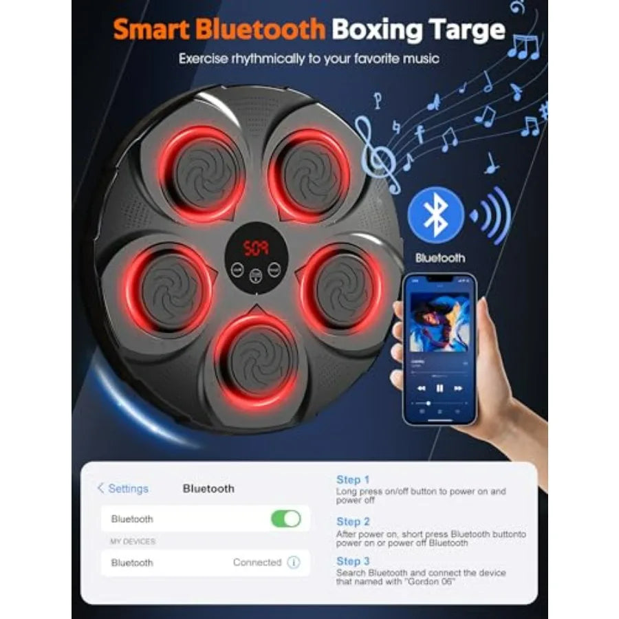 Wall Mounted Music Boxing Machine for Adults 2025 New Bluetooth Music Punching Machine with Gloves 9 Modes 9 Speed Boxing Equip