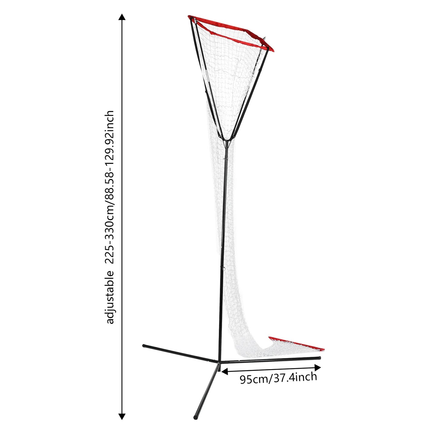 Volleyball Training Net Frame with Adjustable Height & Angle, 88.58-129.92in Portable Practice Net for Serving Passing Spiking, Red
