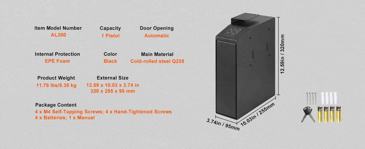 SucceBuy Biometric Pistol Safe with Quick Access and Silent Mode