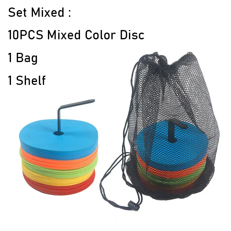 10 Pack Soccer Flat Cones Discs For Speed Agility Training