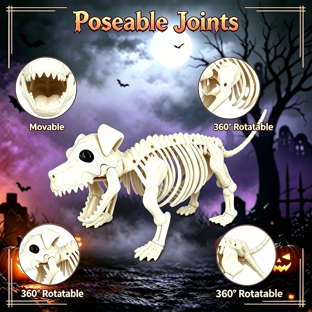 Halloween Cowboy Skeleton And Dog Outdoor Decorations