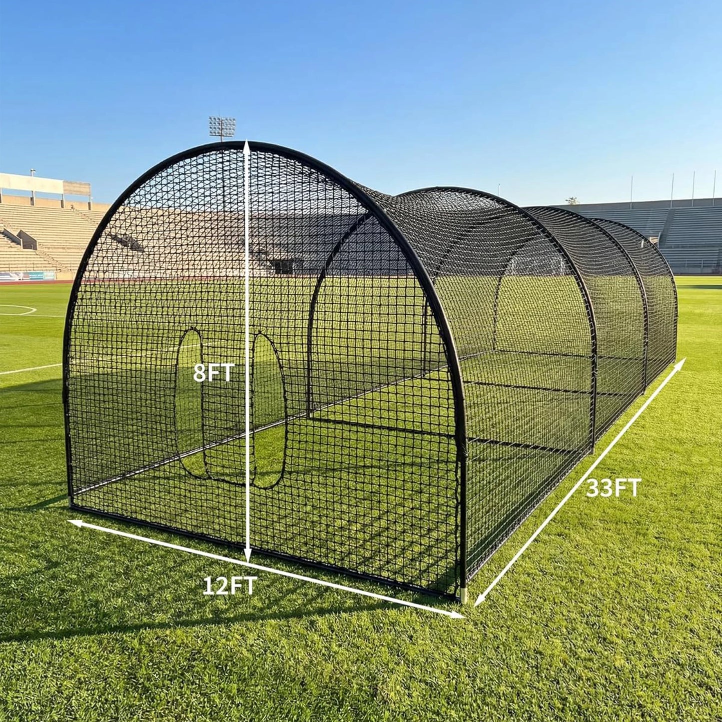 HiMISS Baseball Batting Cage With Frame And Net Backyard Practice