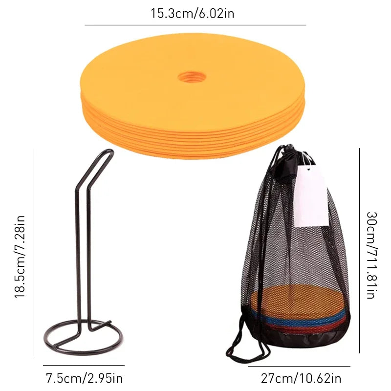 10 Pack Soccer Flat Cones Discs For Speed Agility Training