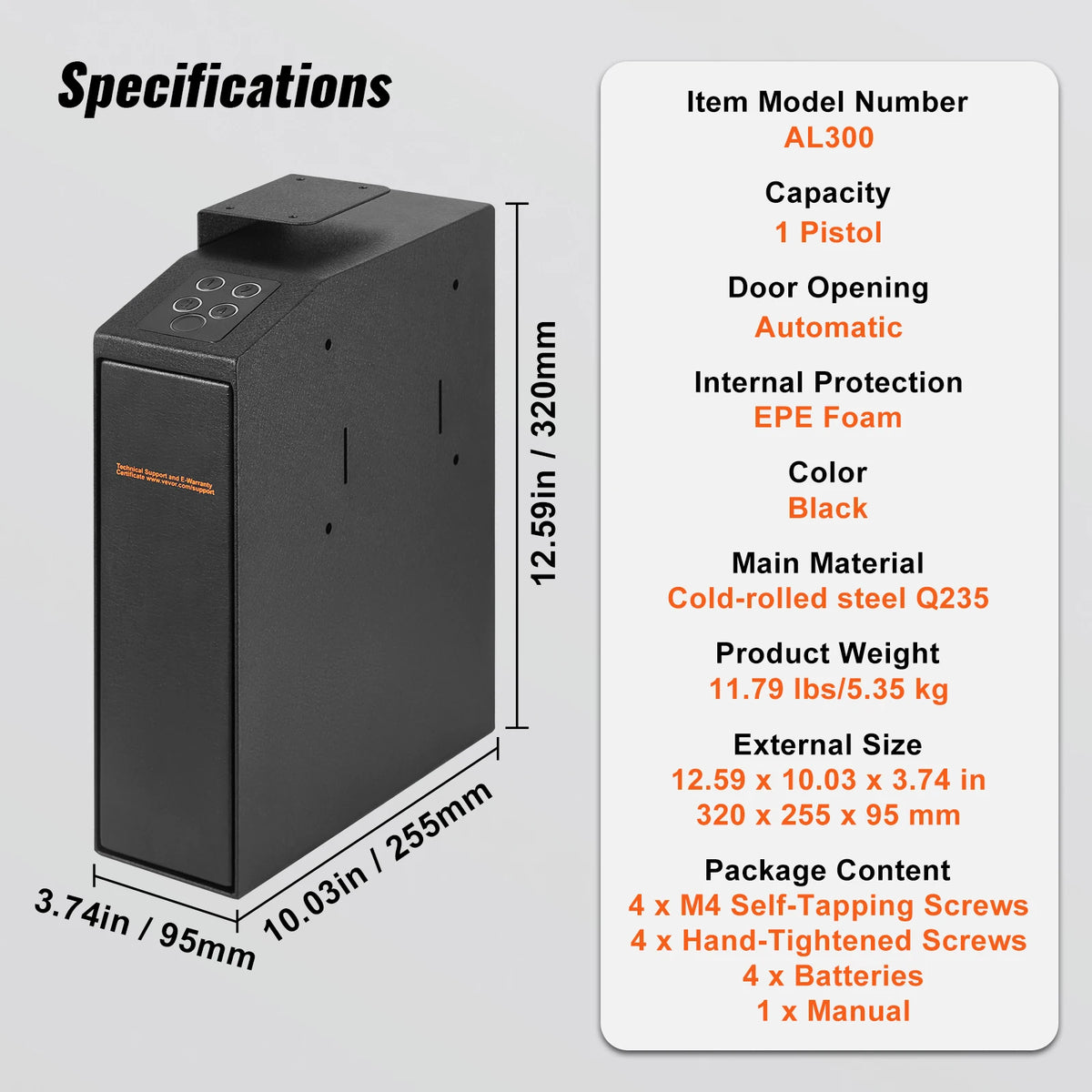 SucceBuy Biometric Pistol Safe with Quick Access and Silent Mode
