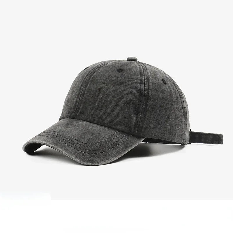 Arthmix Solid Washed Denim Baseball Cap Unisex Cotton Sunshade Hat