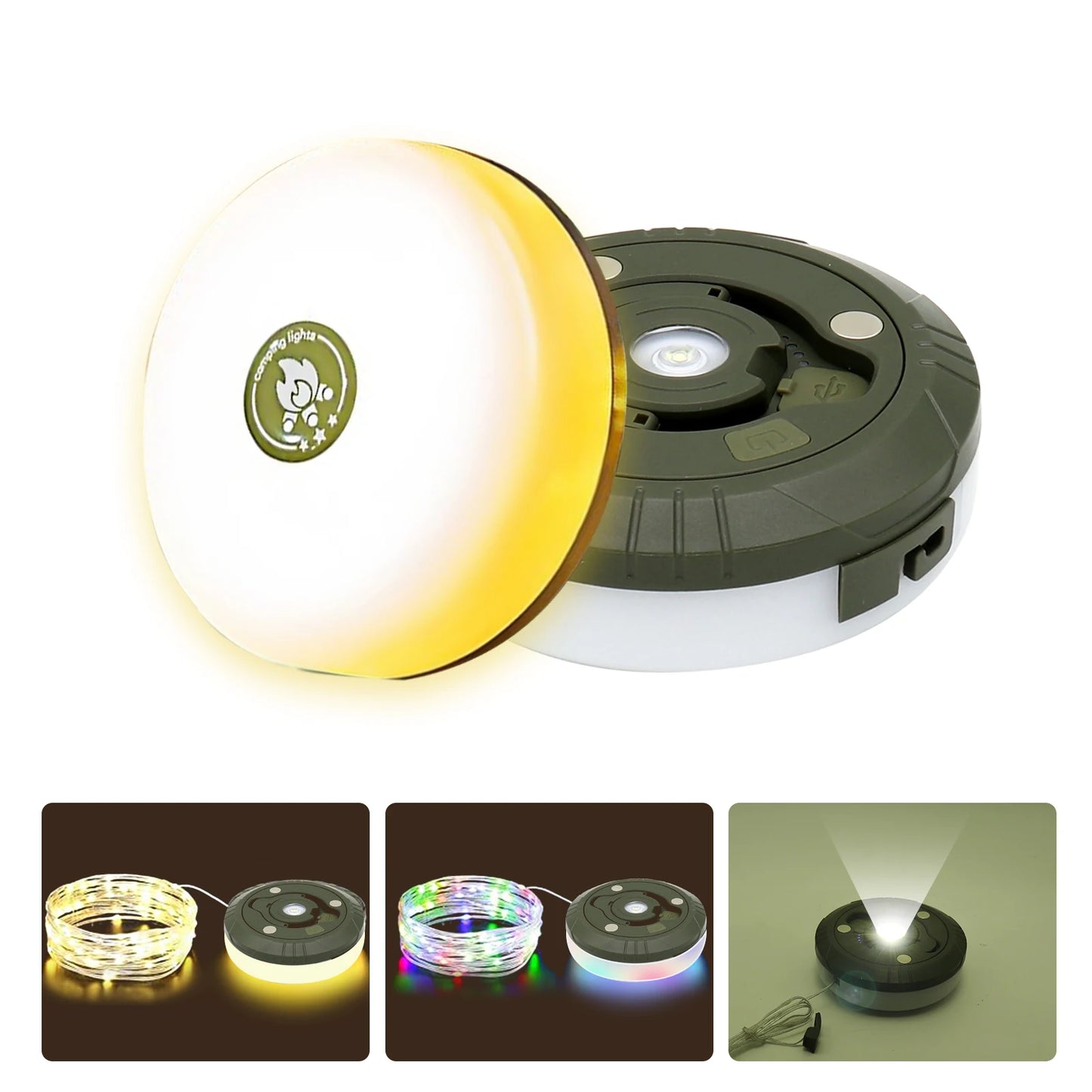 Kla-Fcob Waterproof Rechargeable LED String Lights For Outdoor Camping