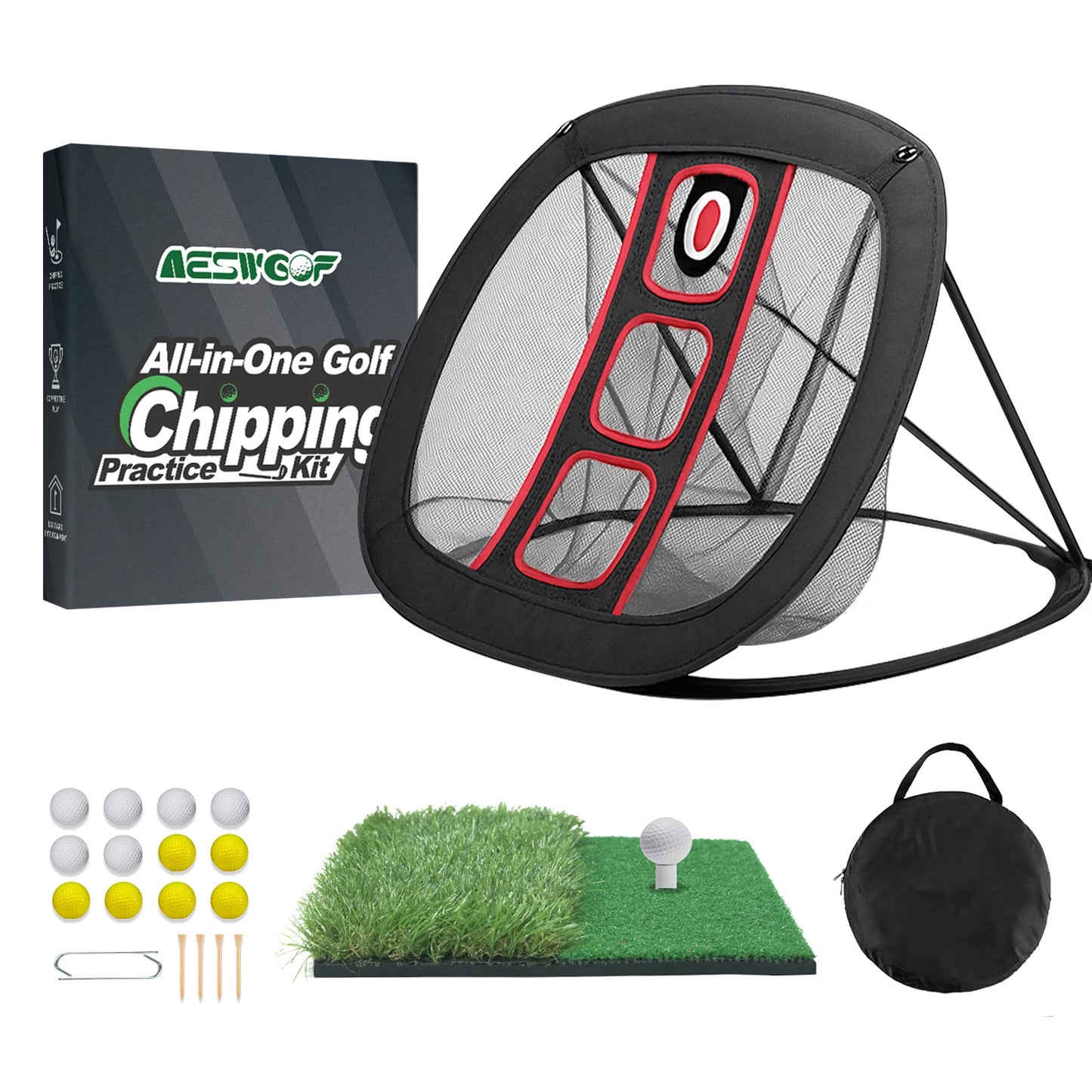 AESWGOF Golf Practice Net For Swing Training Indoor Netting