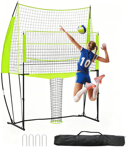Volleyball Net Height Adjustable Durable Training Equipment Carry Bag Easy Setup For Indoor Outdoor Beach Backyard