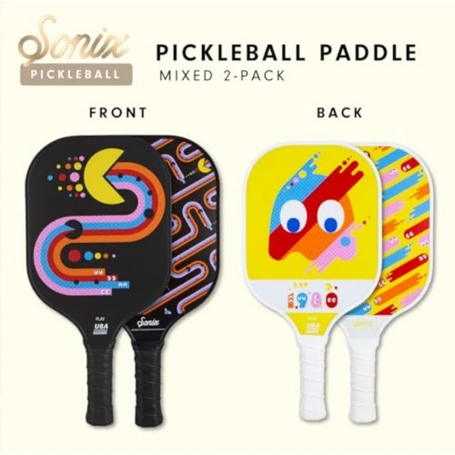 Pickleball Paddles Set of 2 USAPA Approved Fiberglass Surface, Honeycomb Core Mixed 2-Pack Paddles