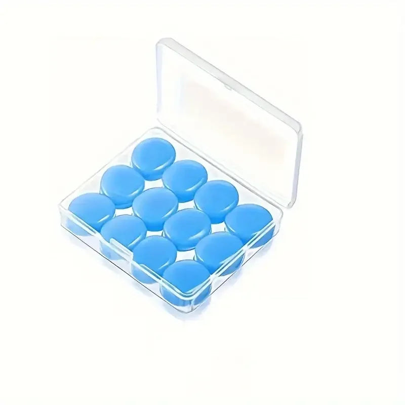 12 Pieces Silicone Reusable Sleep Ear Plugs - For Concerts, Swimming, Shooting, Snoring, Airplanes