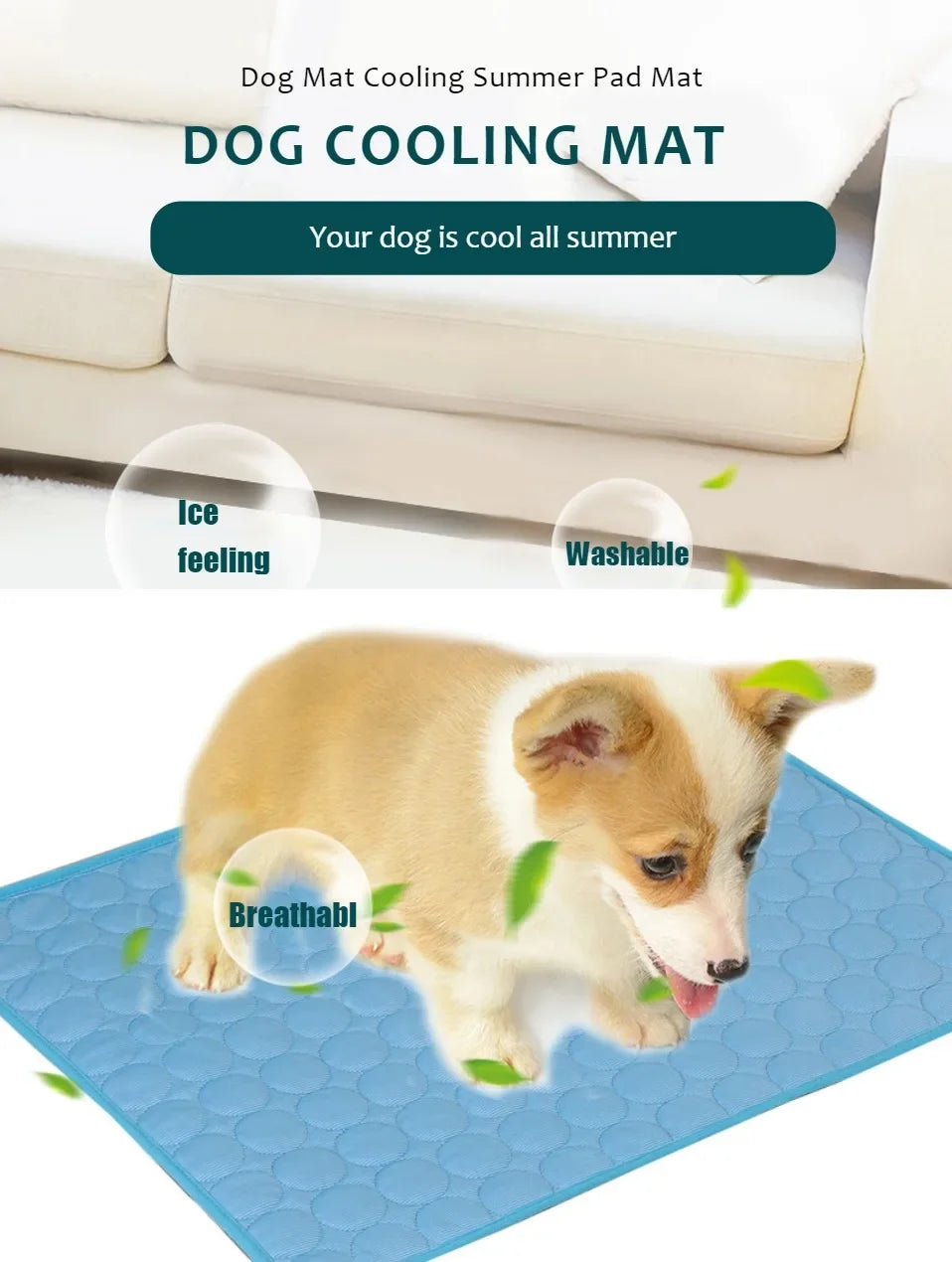 Dog Cooling Mat Self Cooling Pad For Pets Bed Cat Ice Pad