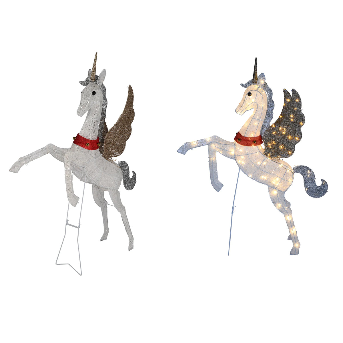 3D Lighted Unicorn Holiday Decoration With Warm White Lights