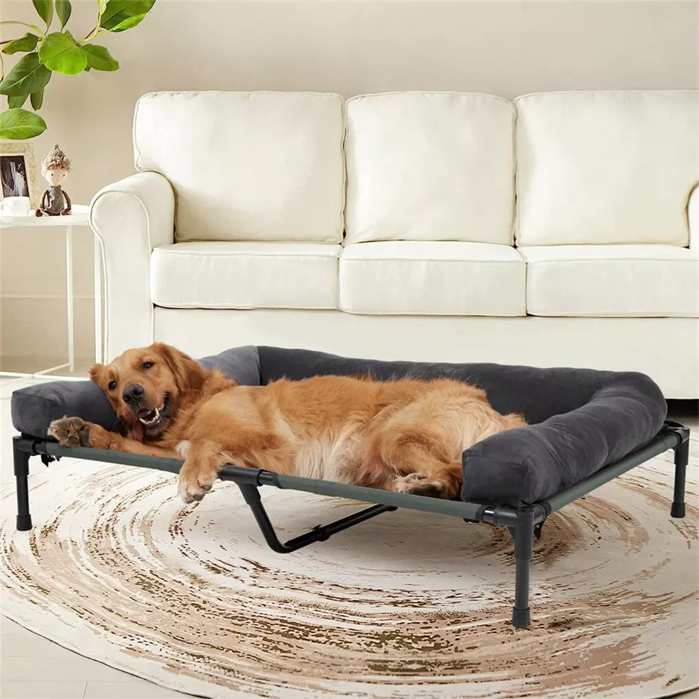 BINGOPAW Outdoor Elevated Cooling Dog Bed Lounger for Camping