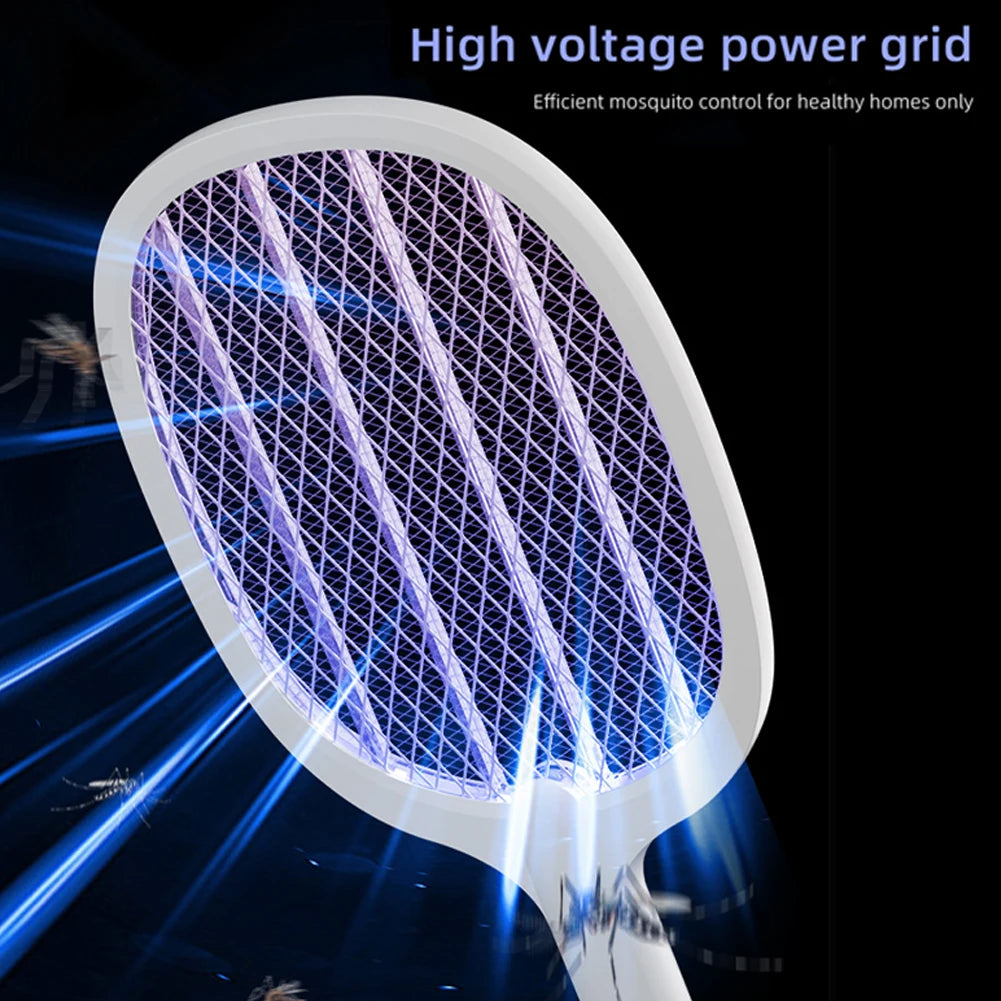 Electric Fly Swatter Mosquito Zapper Lamp Rechargeable 1200mAh
