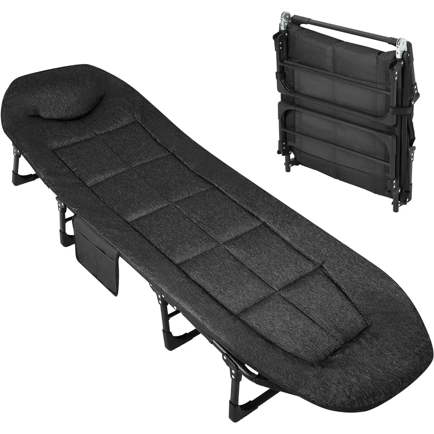 HiMISS Portable Lightweight Camping Tent Cot With Cushioned Bed Chair