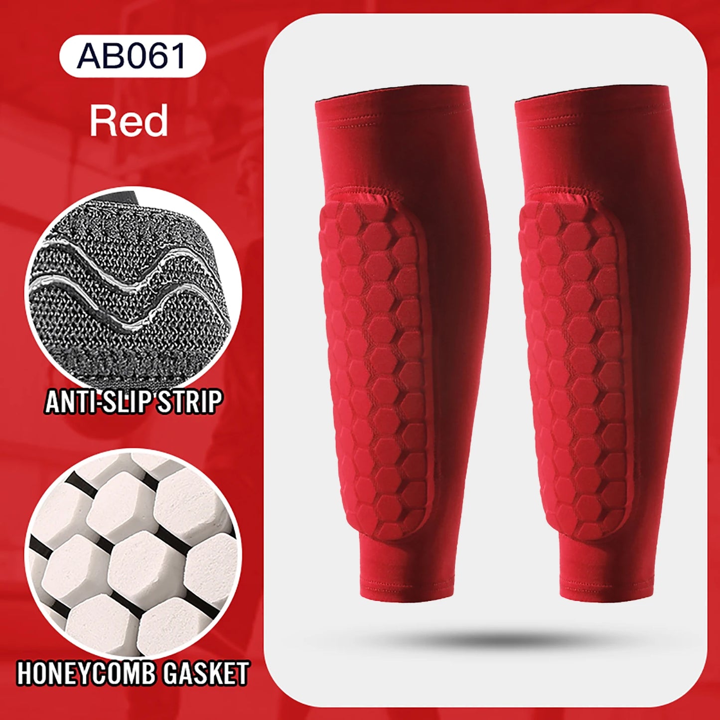 1Pcs Football Shin Guard Socks Sleeves with Foam,Calf Compression Sleeve Honeycomb Pads,Sports Legging & Soccer Equipment