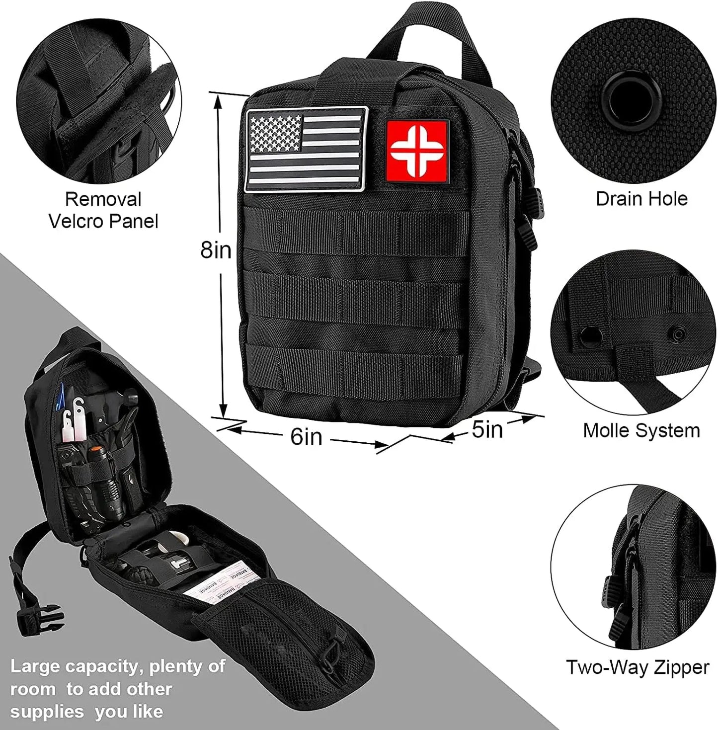 142-In-1 Emergency Survival Kit With Molle Pouch For Camping