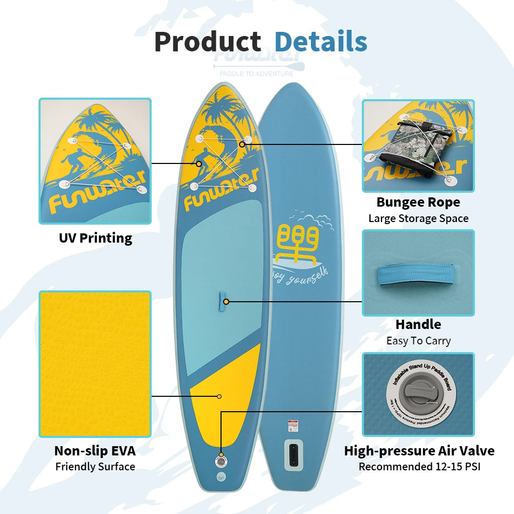 Funwater Inflatable Stand Up Paddle Board With Accessories