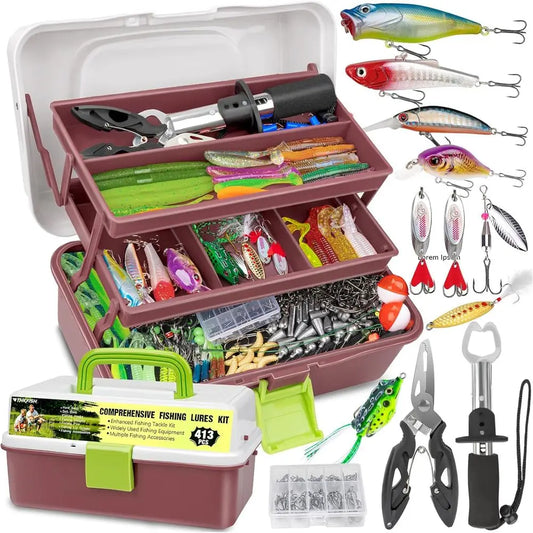 Complete Bass Fishing Kit for Freshwater with Topwater Lures, Swimbaits, Frogs & Accessories - Ideal Gift for Men