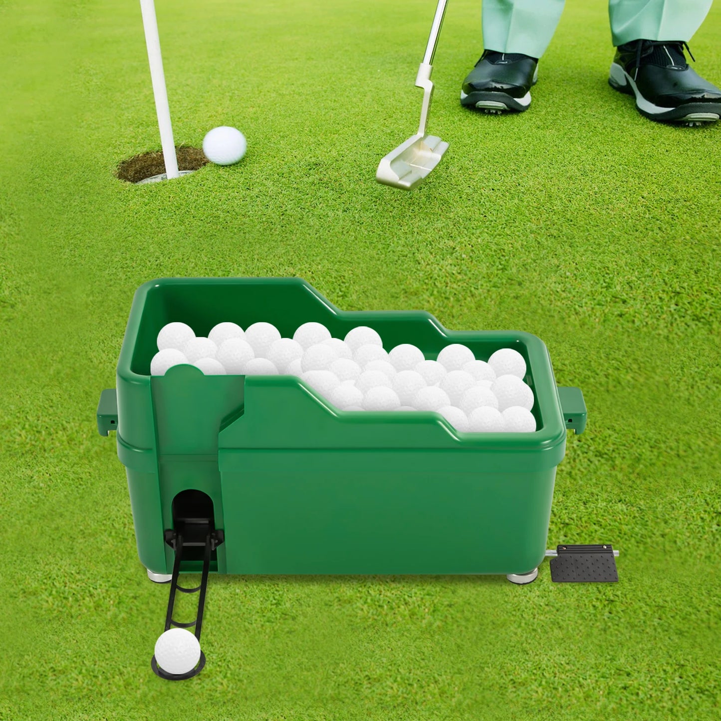 Semi-Automatic Golf Balls Dispenser Semi-Auto Ball Serving Manchine Powerless Golfs Training Aid  for Indoor and Outdoor Golf Practice Venues Private Practice Golf Courses Training Grounds Clubs Sports Classes Gyms Playground