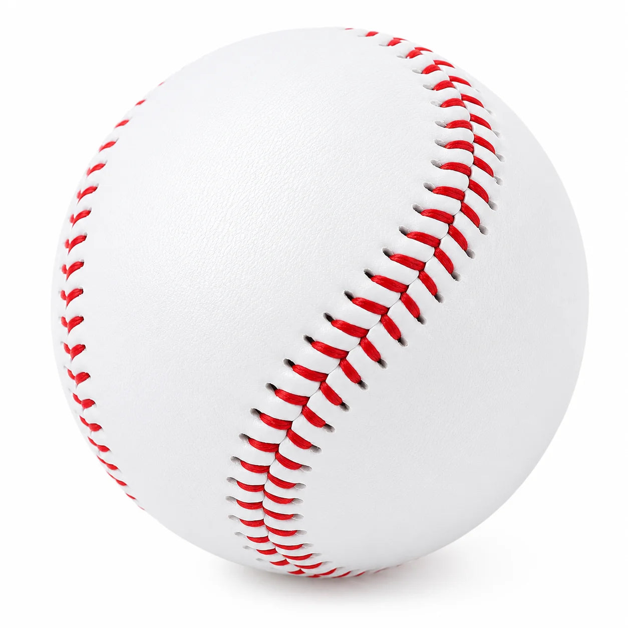 Classic Practice Baseball 9 Inch Training Ball with Red Stitching Smooth Cover for Batting Throwing Catching Indoor Outdoor Play